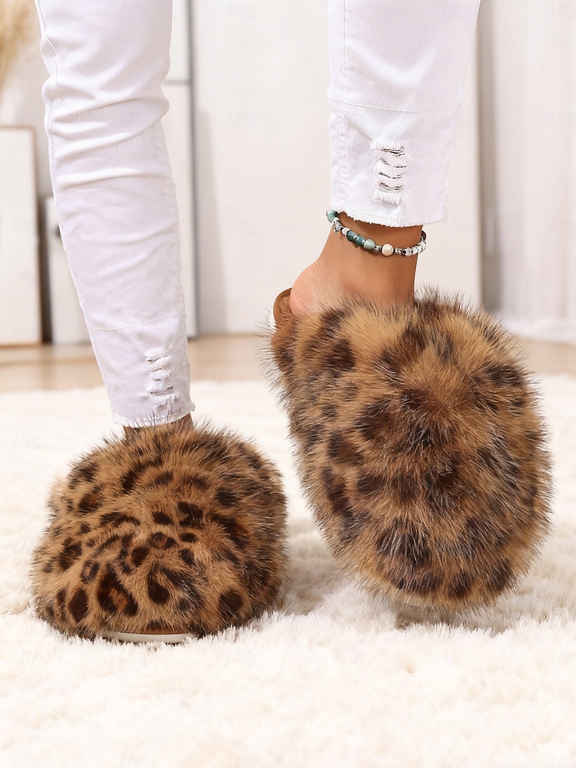 Dámské pantofle s leopardím vzorem – měkká, útulná vnitřní obuv pro relaxaci, lenošení a pohodlí v chladném počasí 2026 - $24.99 –P3