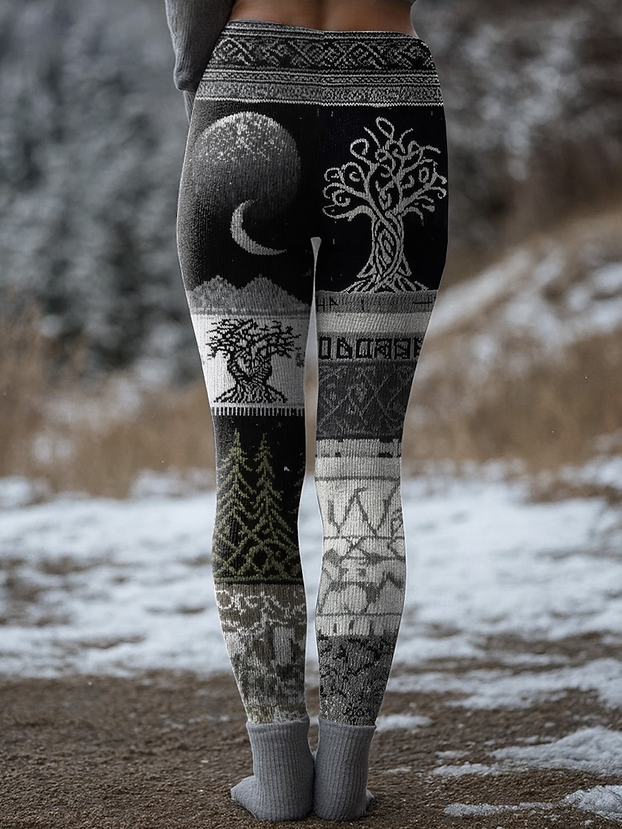 Legíny Viking Boho pro ženy vintage etnický styl plná délka vysoký pas grafika abstraktní 3D tisk rychlé schnutí prodyšné měkké elastické formální dovolená růžové léto jaro podzim zima regular fit 2025 - $19.99 –P12