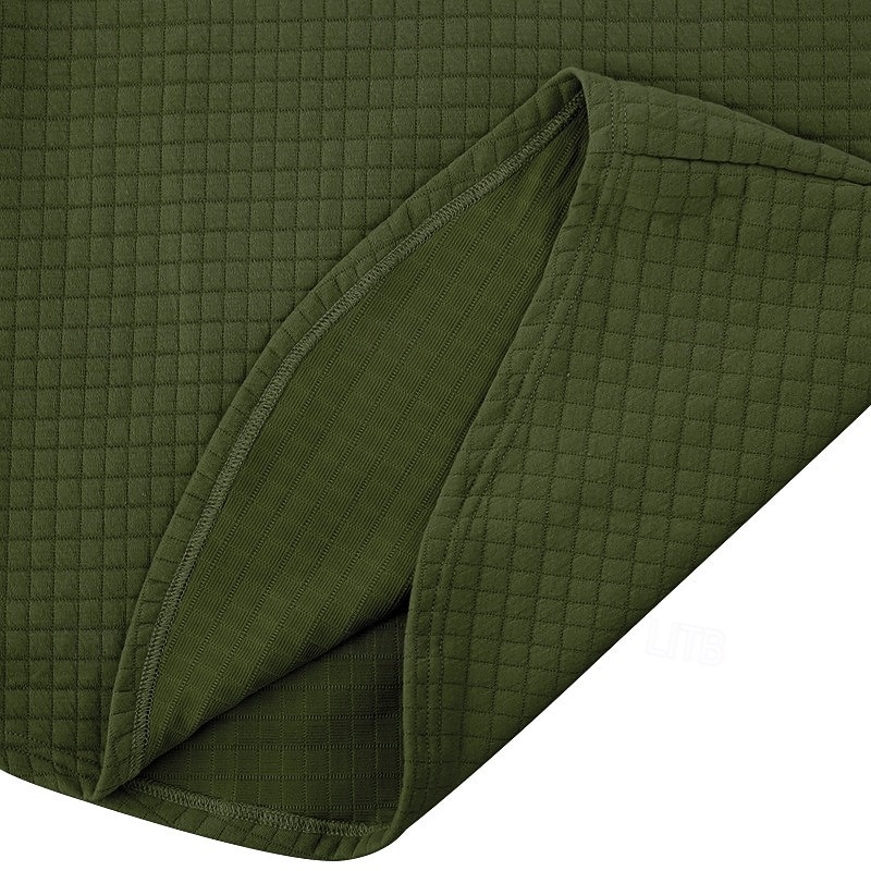 Муж. Вафельный тройник Футболка Футболка с четвертью молнией Длинный рукав Воротник-стойка Осень Зима Весна & осень Сплошной цвет Клетчатый Вязаная одежда Повседневные На каждый день Застегнуться 2026 - $22.99 –P4