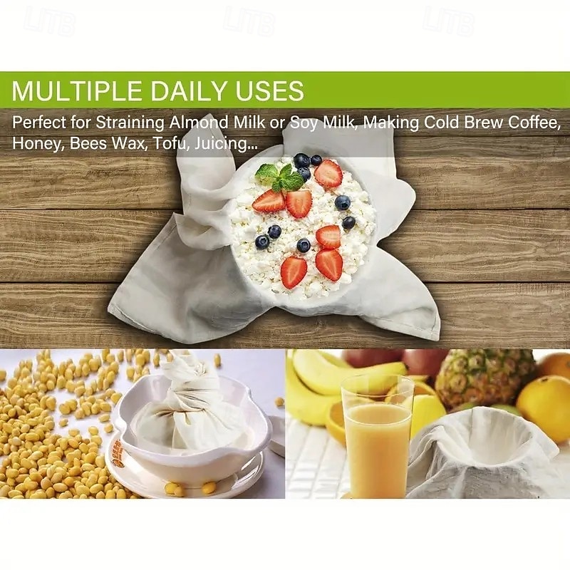 2/4/6 stuks kaasdoek om te zeven, 20x20 inch klasse 100 voorgesneden ongebleekte mousseline doek met randen, herbruikbaar voor yoghurt, sap, koken en kalkoen 2026 - $7.49 –P10