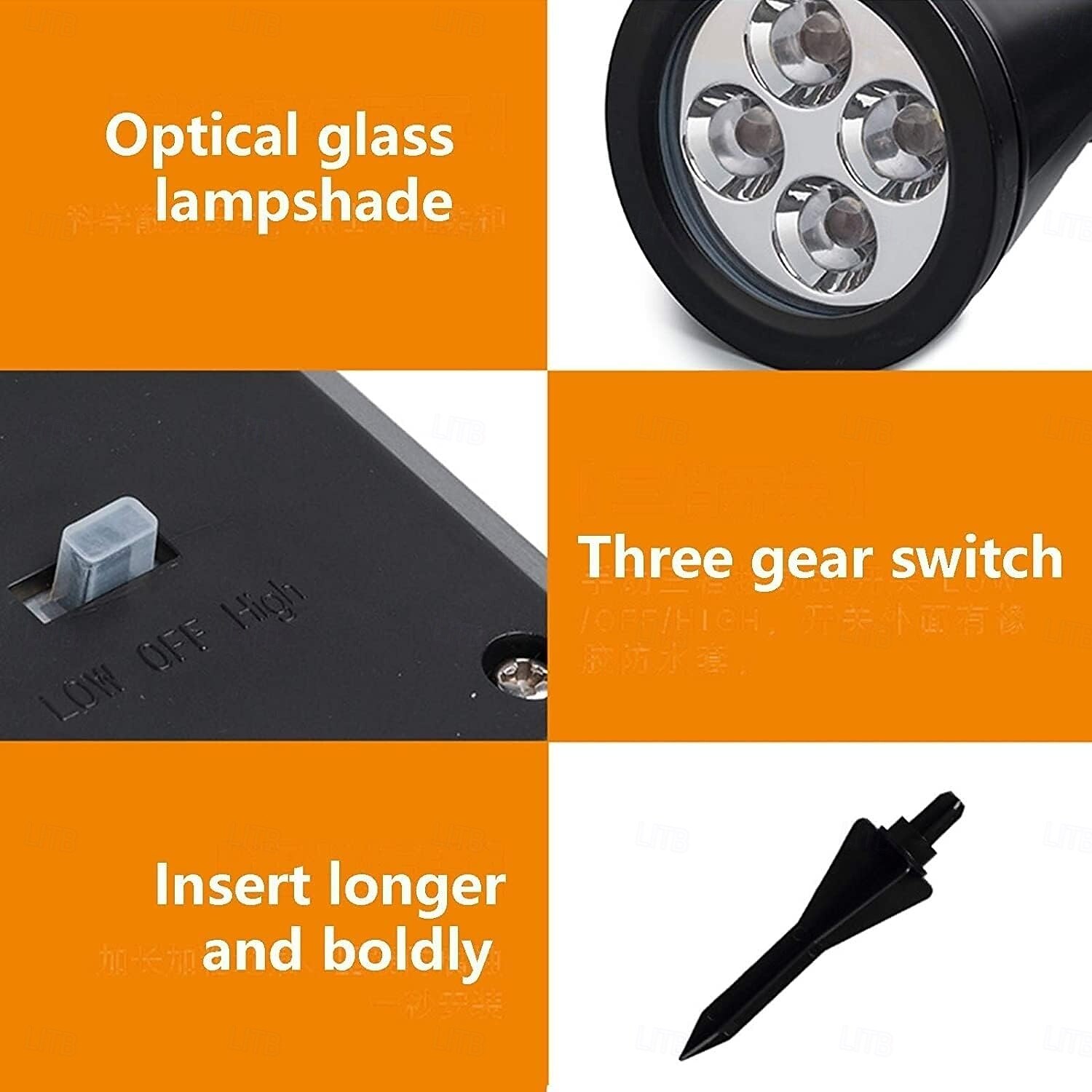 Solární bodová světla, venkovní solární světla, solární reflektory, světlo na vlajkový stožár, vodotěsné, venkovní osvětlení krajiny pro vlajku, osvětlení dvorku, terasy, cesty, sochy, palmy, cedule 2026 - $32.99 –P1