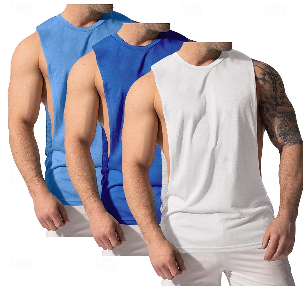 Homens Malha Íntima Colete Camiseta Interior camisa sem manga Sem Manga Decote V Decote Redondo Verão Tecido Moda Clássico Confortável 3 Peças Multi-pack Rua Casual Esportes A B C Top Tee para Homens de 2026 por $29.99 –P3