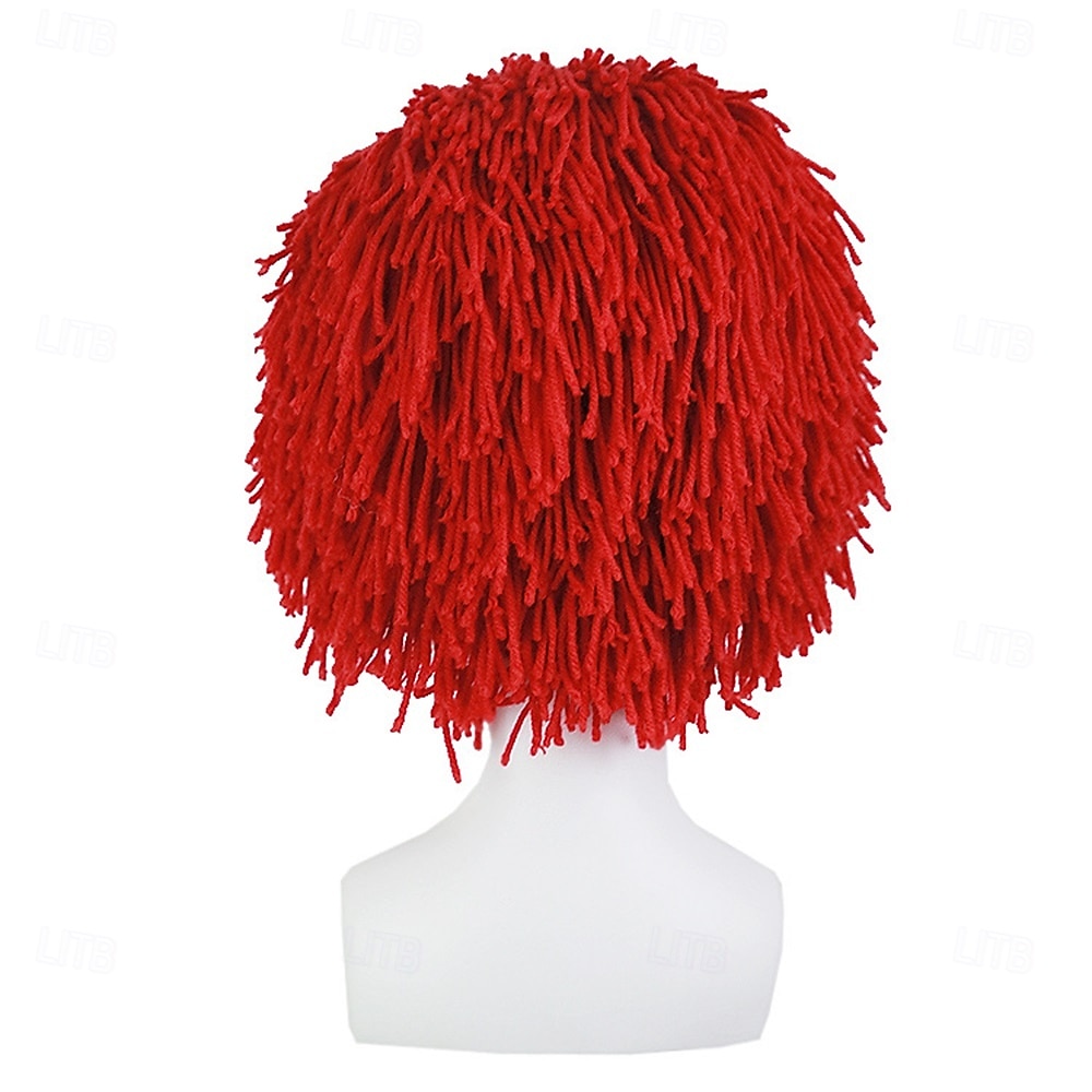 Карнавальный парик 2026 Красный Черный Белый Прямой Короткие Синтетический фестивальный парик Вторник на масляной неделе Парад Волосы для косплей-костюма для Мужчины 2026 - $11.99 –P2