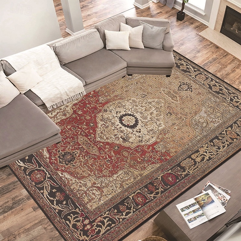 Covor vintage în stil etnic persan, durabil, rezistent la murdărie, pentru canapea și măsuță de cafea, pentru dormitor, noptieră, covoraș, decor pentru casă 2026 - $13.49 –P1