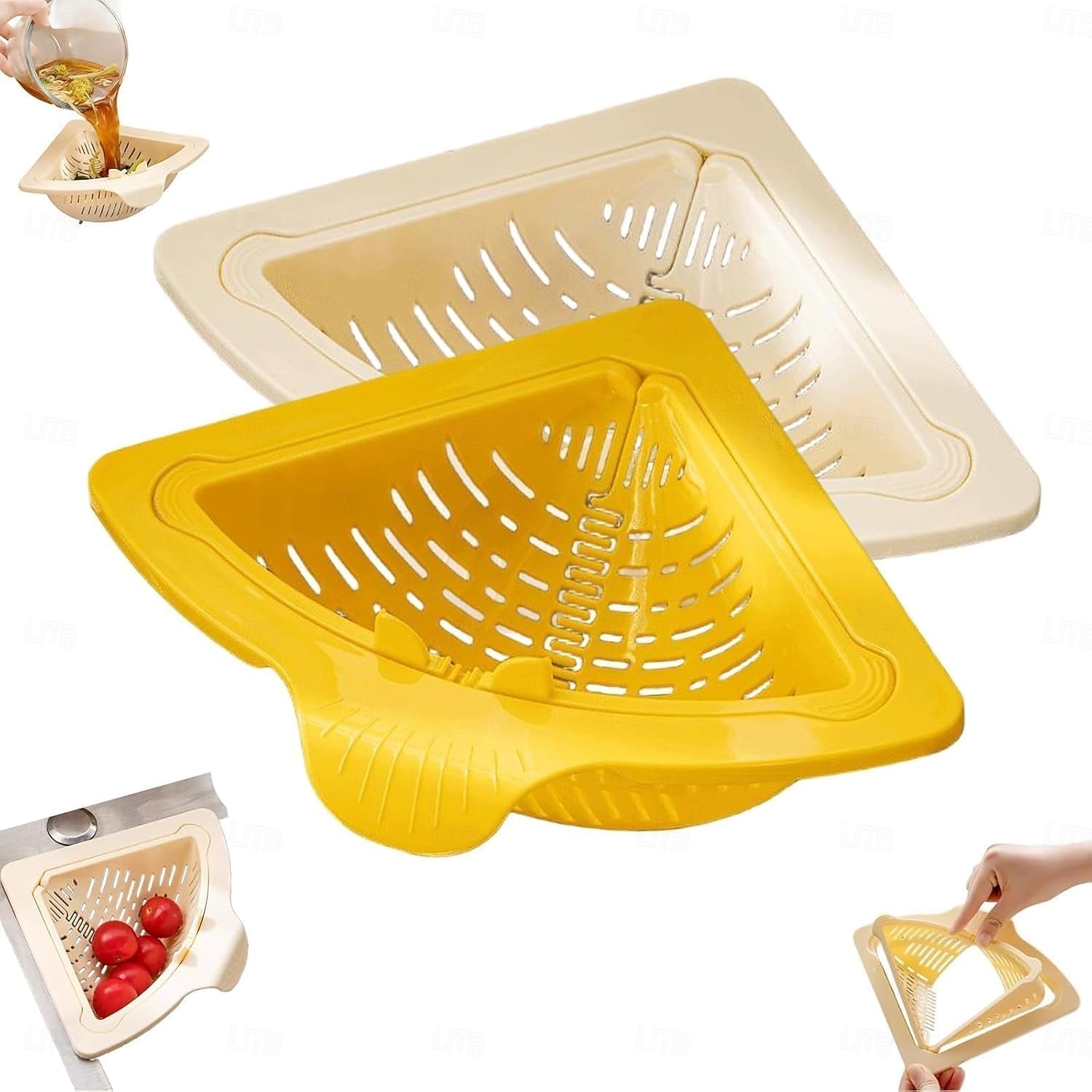 Cestello magnetico per lavello da 2 pezzi - scolapiatti da cucina pieghevole in plastica resistente con fondo anti-foratura e apertura a torsione, forte chiusura magnetica & lavastoviglie del 2025 a $11.99 –P4