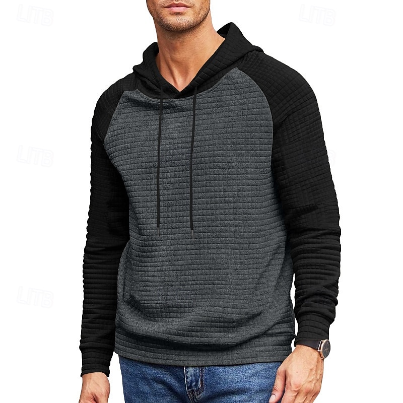 Homens Moletom Estacionar Preto Cinza Claro Cinzento Escuro Cinzento Com Capuz Bloco de cor Com Cordão Desportos e Ar livre Casual Diário Impressão 3D Roupa de rua Roupa de Esporte Casual Outono de 2026 por $19.99 –P19