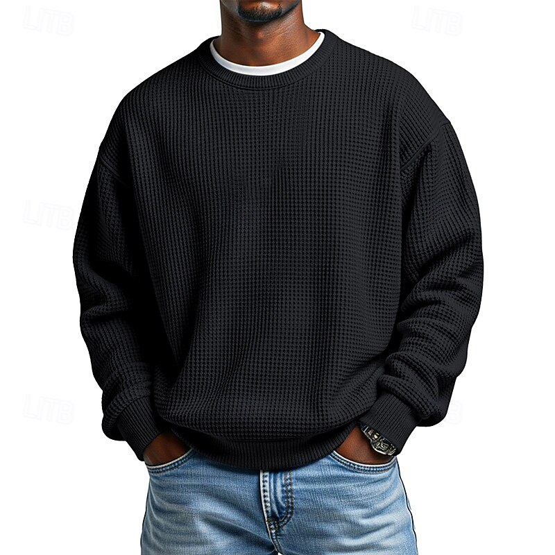 Per uomo Maglia Felpa a nido d'ape Maglione Aalbicocca Bianco Girocollo Semplice Testurizzato Casuale Quotidiano Sport & Outdoor Poliestere Streetwear Cool Abbigliamento Sportivo Primavera & Autunno del 2026 a $24.99 –P4