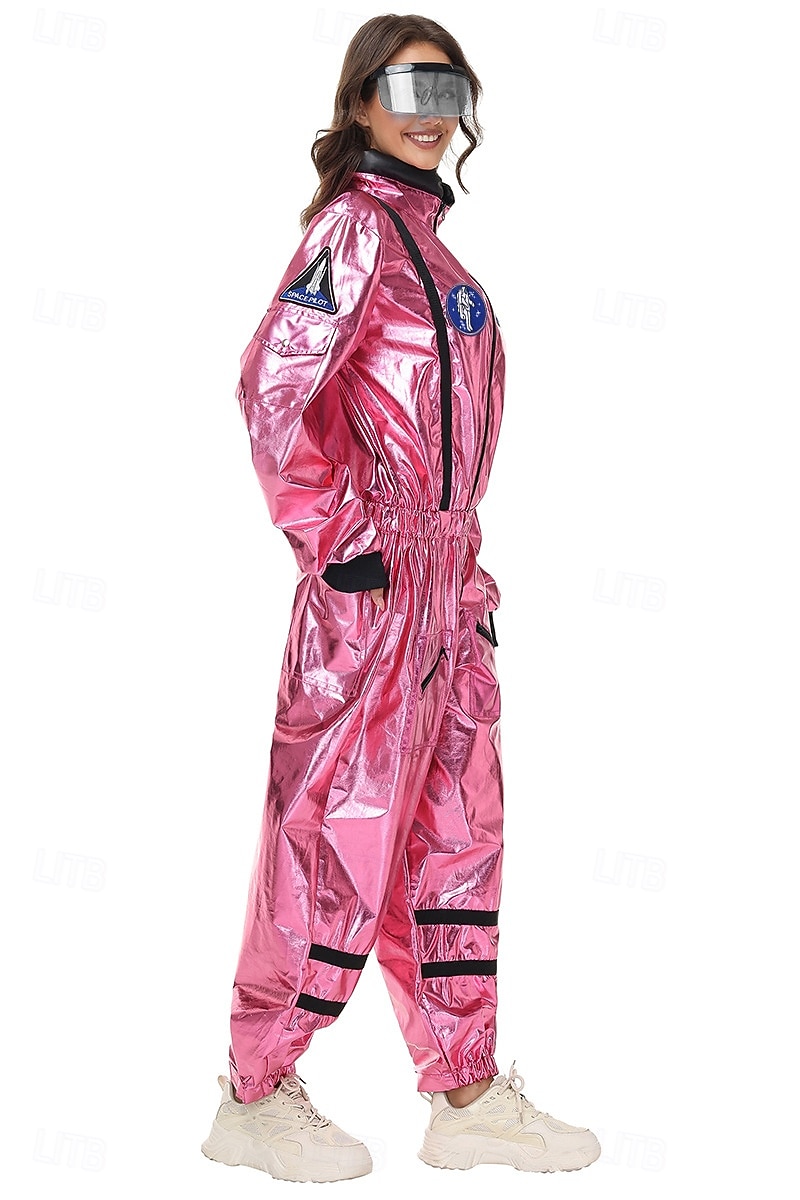 Hieno puku Jumpsuit-trikoot Univormu Astronautti Galaxy-tyttö Cosplay-asu Metalli Aikuisten Naisten Halloween Karnevaali Juhla Suoritus Pukeudu 2026 - $57.99 –P5