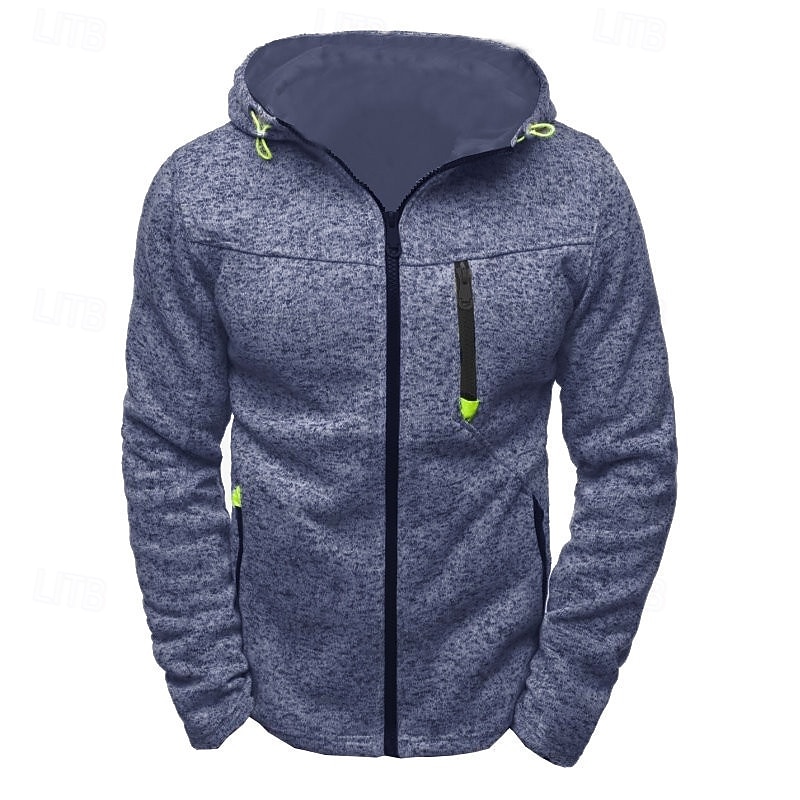 Men's Hoodie Full Zip Hoodie Blue Black Light Grey Hooded Plain Jacquard Patchwork Sports & Outdoor Daily Holiday Polyester Streetwear Basic Casual Fall Winter Clothing Apparel Hoodies Sweatshirts  2026 - $18.99 –P5