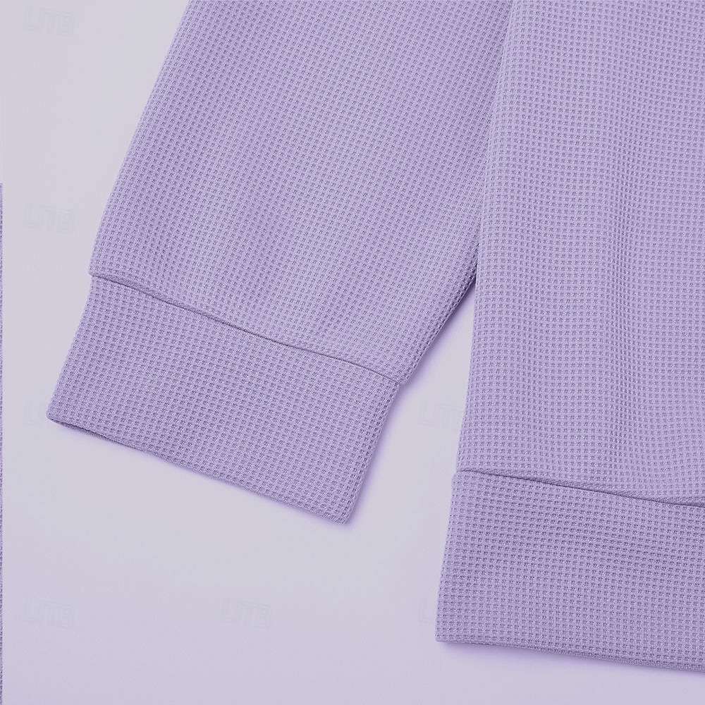 Herren Waffel-Poloshirts Textur Formell Geschäft Gerippter Polokragen Langarm Mode Einfarbig Knöpfe Rein Herbst Frühling & Herbst Lässiger Schnitt Schwarz Leicht Grün Grün Hellblau Violett Khaki 2026 - $28.49 –P11