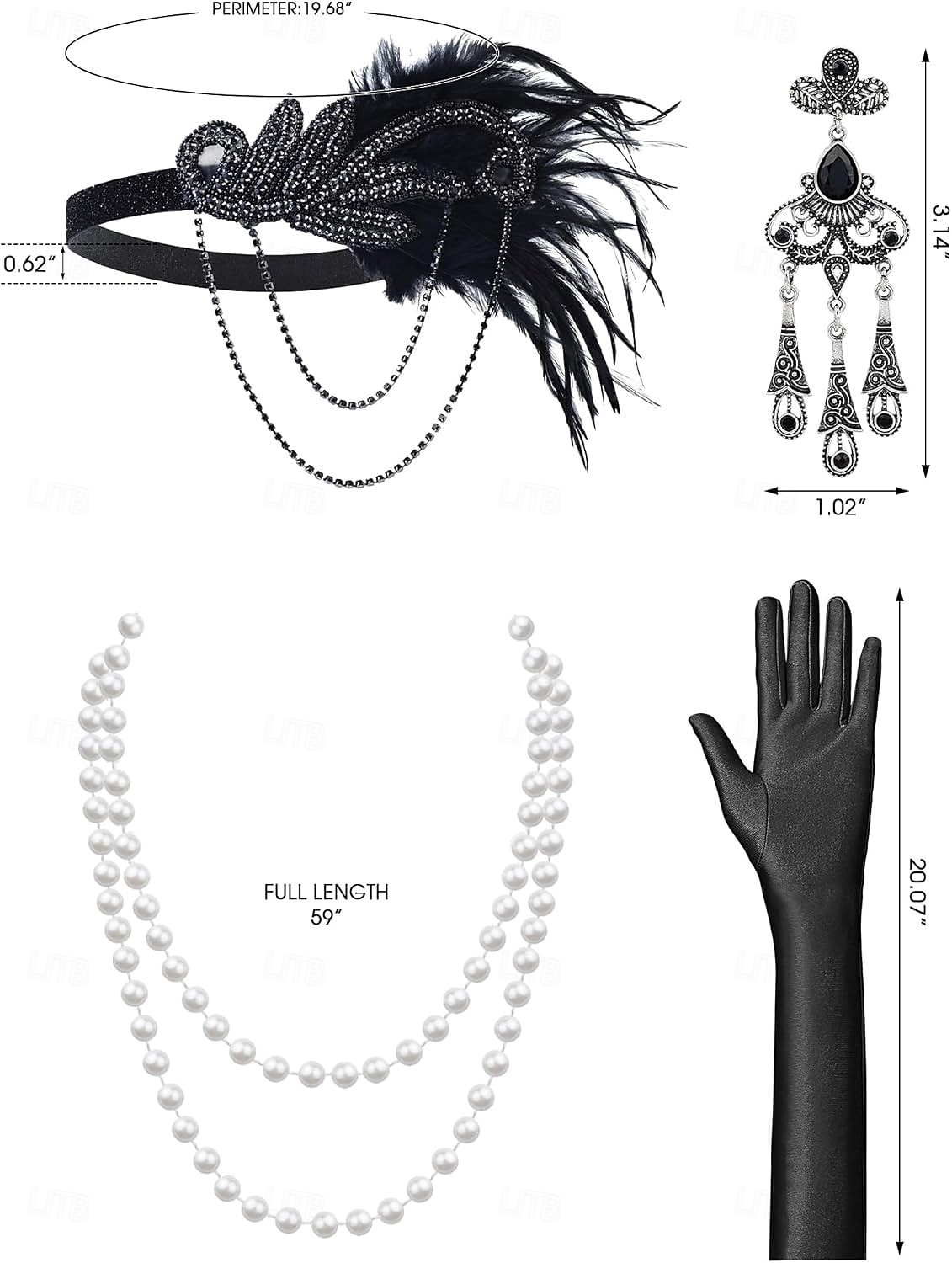 Conjunto Rugido 20s 1920s Hasta la Rodilla Vestidos Vestido Flapper Accesorios con accesorios Hombro frío Mangas cortas El gran Gatsby charlestón Lentejuelas Borlas Pluma Escote en Pico Disfraz Mujer 2026 - $89.99 –P11