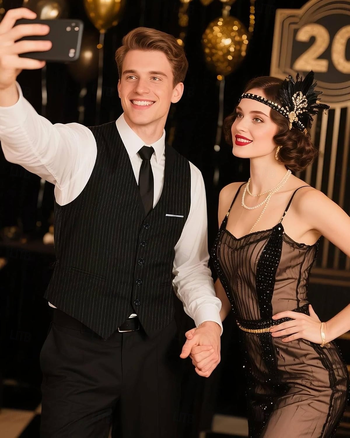Setti Möly 20s 1920-luku Retro / vintage Asut Liivi Liivit lisävarusteiden kanssa Suuri Gatsby Herrasmies Muoti Naamiaispuku Miesten Halloween Karnevaali Naamiaiset Tanssiaiset Tyttöjen polttarit 2026 - $47.99 –P14