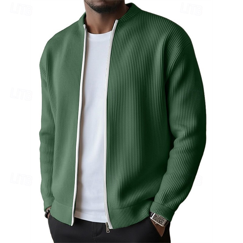 Муж. Легкая куртка Вельветовый пиджак Повседневная куртка Отпуск Повседневные Дышащий Карман Весна Осень Полотняное плетение Мода Классика Воротник-стойка Обычная 2026 - $35.99 –P4
