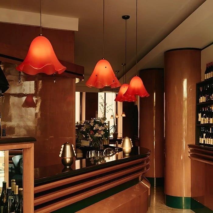 lampada a sospensione in vetro artistico - lampada da soffitto moderna ispirata alla fioritura del 2025 a $299.99 –P10