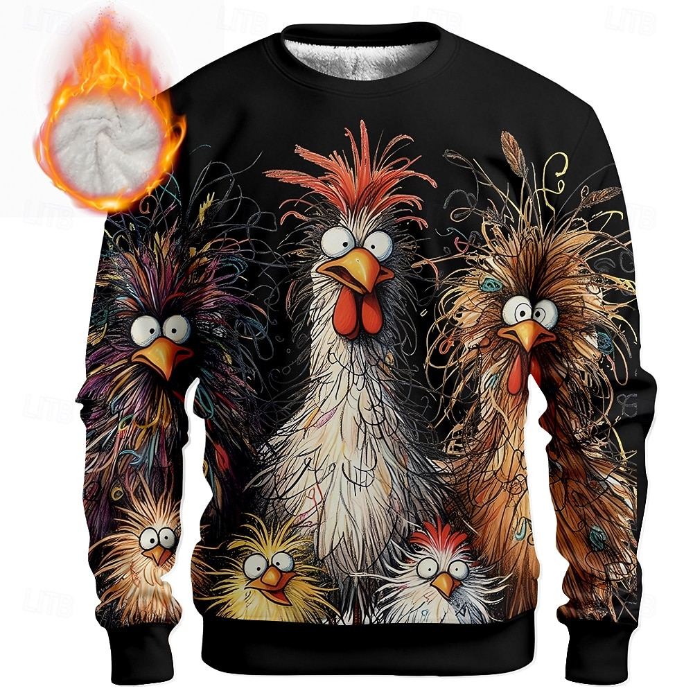 Ανδρικά Πετεινός Γκρινιάρης Φλις Πουλόβερ Καθημερινά Καθημερινό 3D Στρογγυλή Ψηλή Λαιμόκοψη Σπίτι Πάρτι Δώρο Streetwear Μπλε Απαλό Μπλε Λίμνης Μαύρο Λευκό Ρουμπίνι 3D εκτύπωση Φθινόπωρο Χειμώνας 2026 - $30.99 –P5