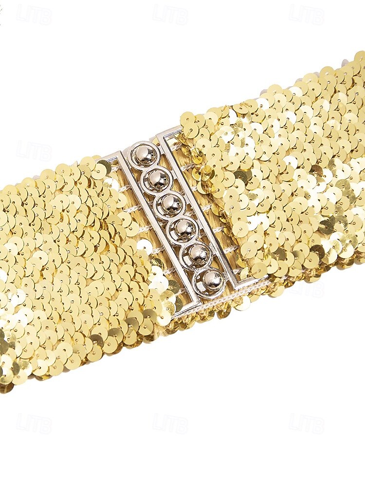 Γυναικεία χριστουγεννιάτικη ζώνη με γκλίτερ και ελαστικές πούλιες, ελαστική και άνετη, διαθέσιμη σε πολλά χρώματα – τέλειο αξεσουάρ για τις γιορτές 2026 - $11.99 –P10