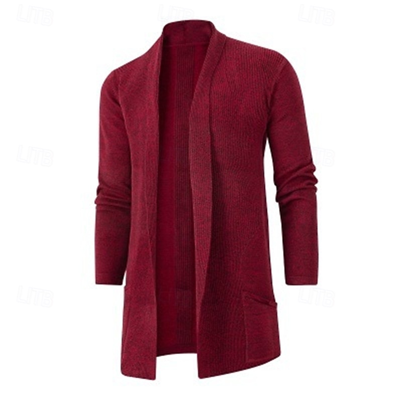 Herren Pullover Strickjacke Gerippt Stricken Tunika Gestrickt Einfach Schalkragen Urlaub Mode Lässig Alltagskleidung Bekleidung Frühling & Herbst Schwarz Burgunderrot M L XL 2026 - $30.99 –P4