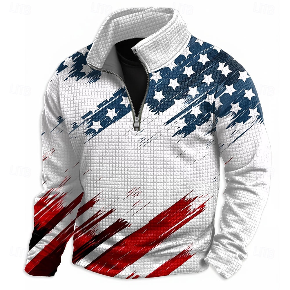 4. července 2026 250. den památky Pánské designer US vlajka s kapucí mikina ležérní venkovní každodenní 2026 - $28.99 –P1