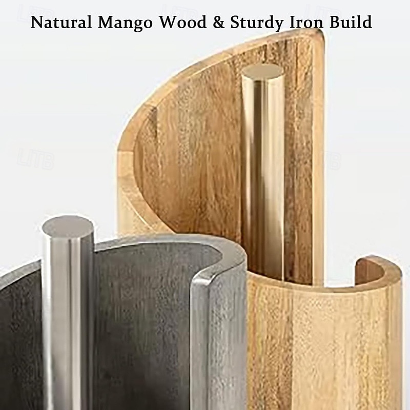 Mountain Paper Towel Holder Countertop with Mango Wood Round Base and Holder, Wood Paper Towel Holders Countertop, Spiral Design Decorative Storage Box for Bathroom Storage 2026 - $32.99 –P12