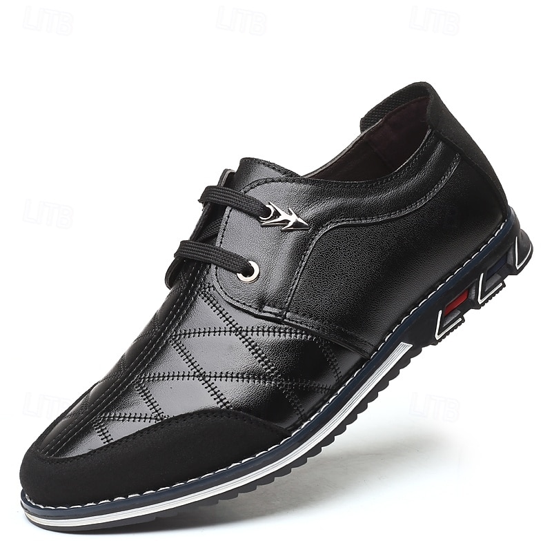 scarpe slip-on trapuntate rosse e nere da uomo con lacci elastici - calzature casual alla moda per le uscite del fine settimana del 2026 a $14.99 –P3