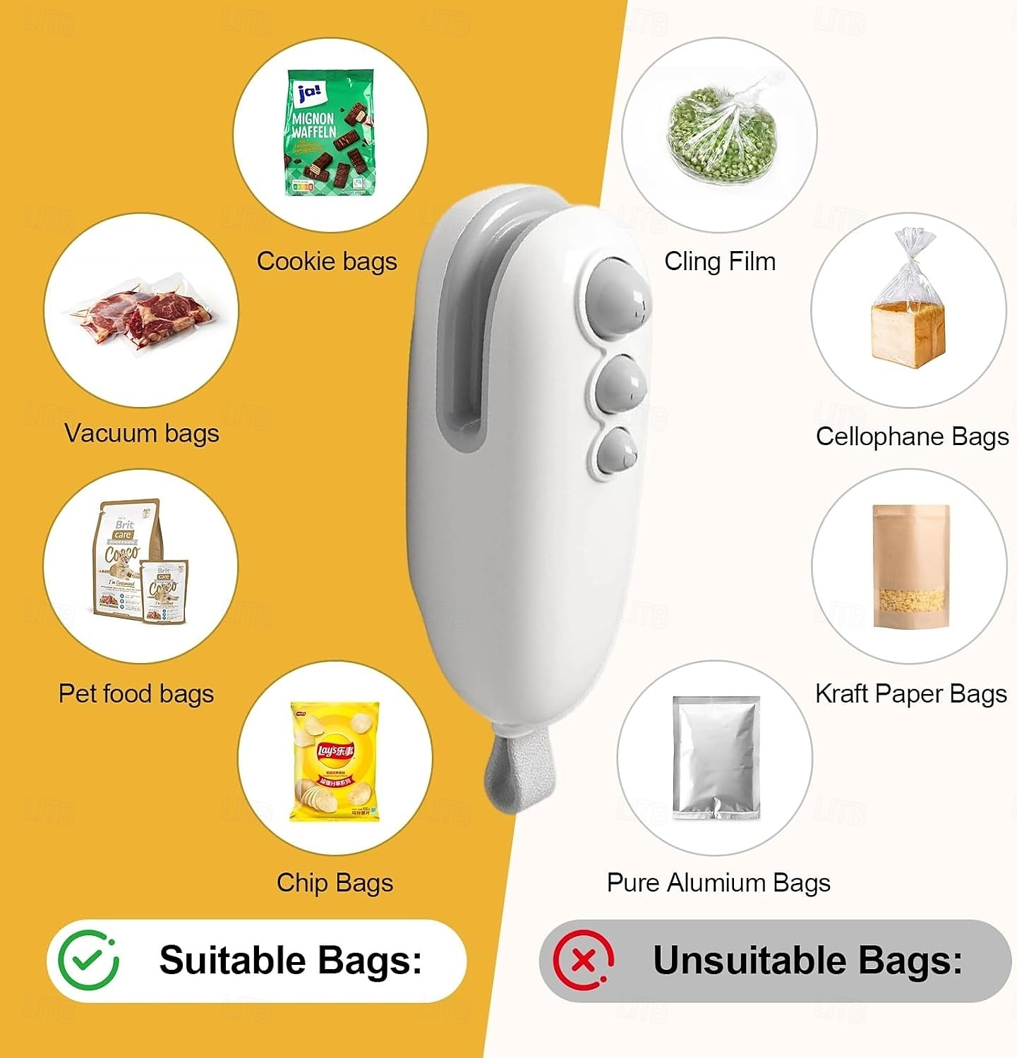 2 db-os mini zacskóhegesztő vágóval és mágnessel, hordozható kézi 2 az 1-ben újratölthető élelmiszerzacskó-hegesztő lezáráshoz és vágáshoz, hőhegesztő műanyag zacskókhoz, uzsonnazacskókhoz, 2026 - $22.99 –P5