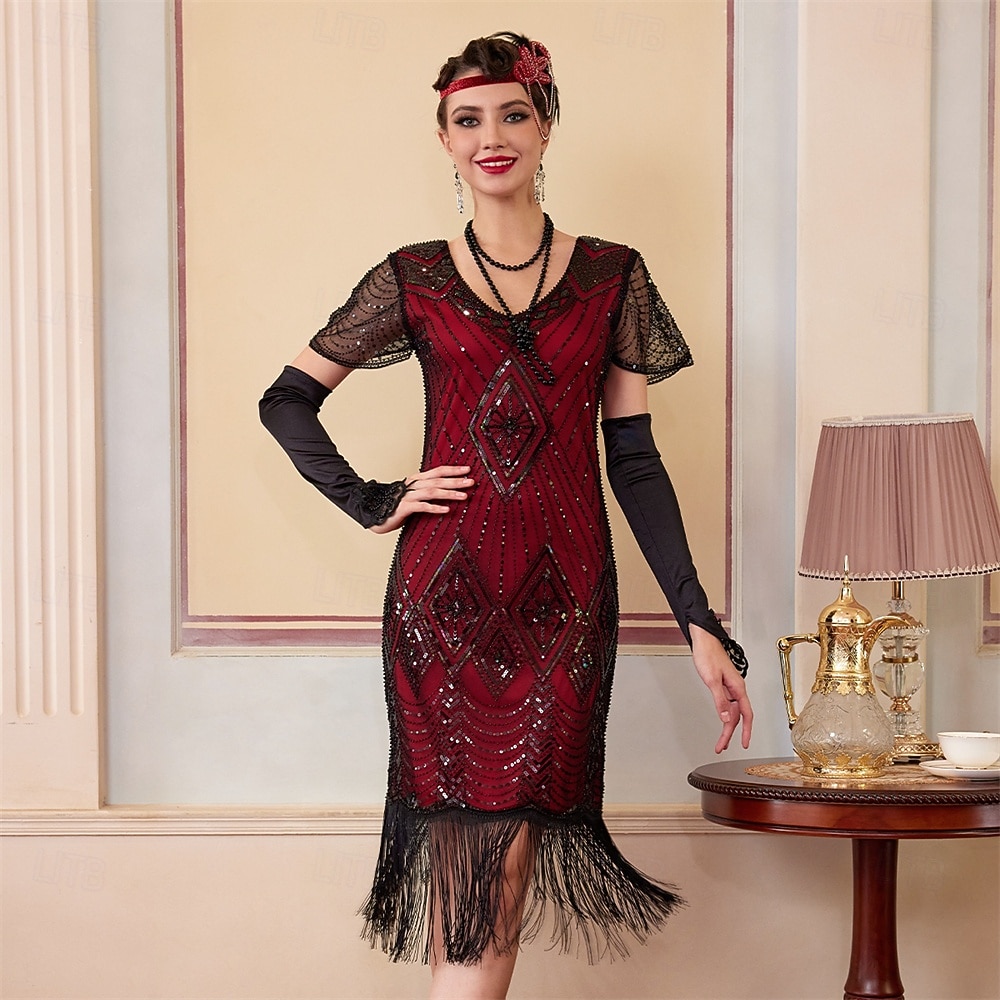 Great Gatsby Red Dress 1920s Dress In Maroon Red With A Sweetheart Neckline Great Gatsby Red Dress 1920s Dress In Maroon Red With A Sweetheart Neckline