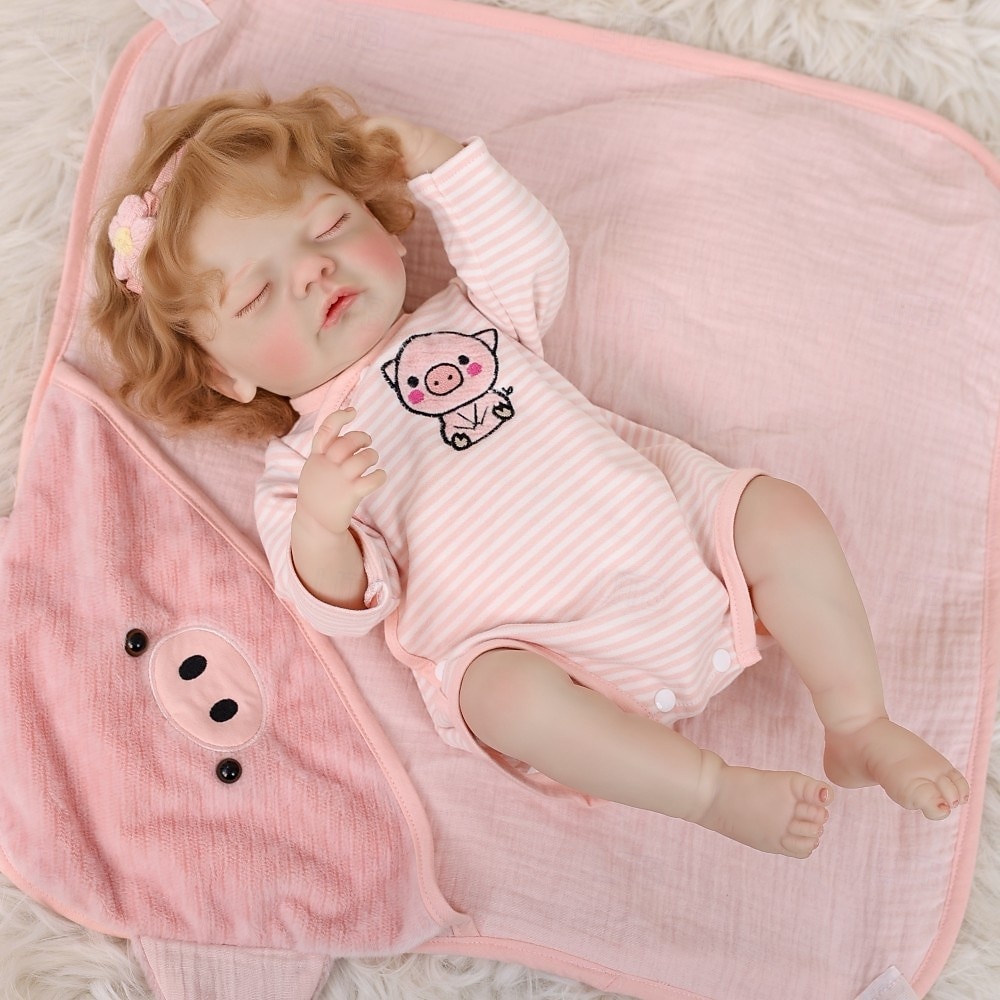 Lebensechte Reborn-Babypuppen - 22 Zoll Schlafende realistische Neugeborene Babypuppen mit weichem Stoffkörper und Fütterungs-Spielzeug für Kinder ab 3 Jahren Weihnachtsgeschenk 2025 - $157.99 –P4