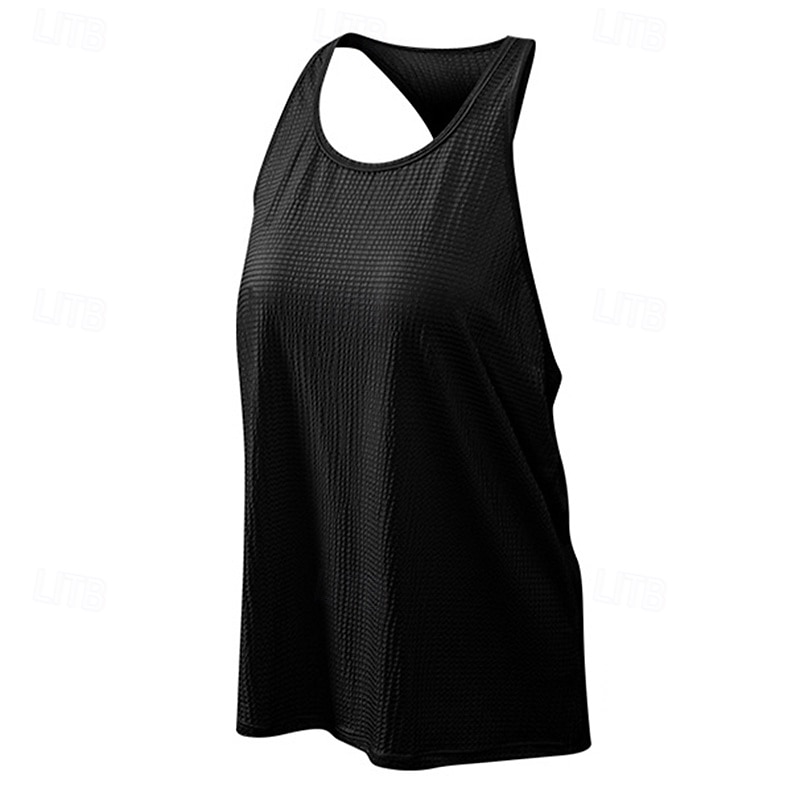 Femmes Couleur Unie Débardeur Tee Shirt Fitness Ample Élastique Évacuation de la transpiration Respirant Tennis Pickleball Yoga Col ras du cou Top Noir Bleu Violet Vêtements de tennis de 2026 ? $20.99 –P15