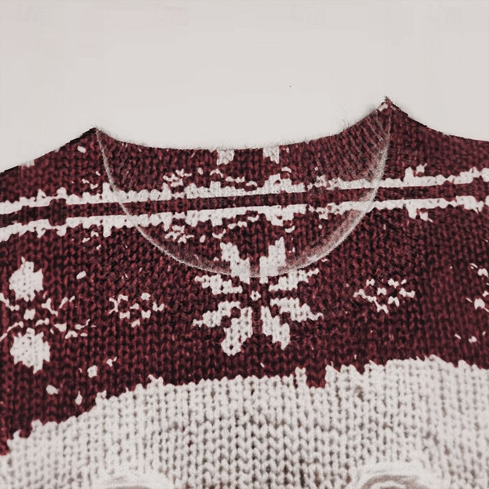 Ugly Christmas Sweater Men's Santa Claus Print Pullover Sweater Jumper Knitwear Crewneck Casual Vacation Daily Keep Warm Long Sleeve Spring Fall Winter White / Red Yellow Red 2026 - $37.99 –P9