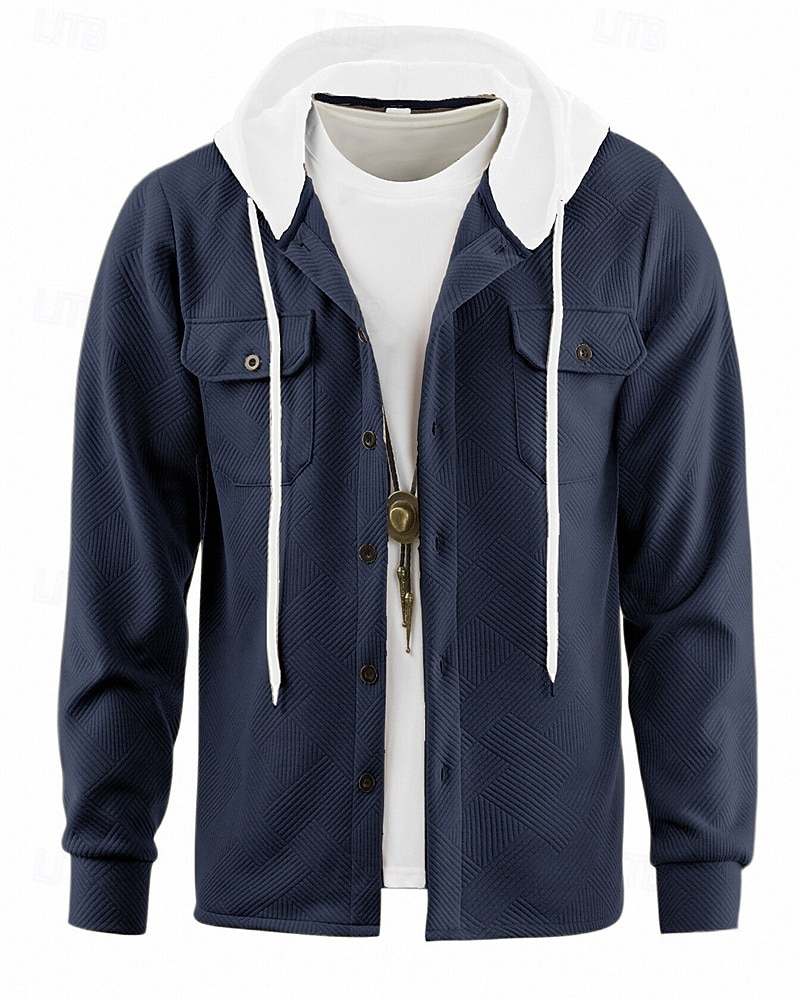 Homme Veste Légère Veste Décontractée Veste à Capuche Extérieur Occasionnel Avec Poches Automne Hiver Bloc de Couleur Streetwear Quotidien À capuche Régulier Noir Blanche bleu marine Kaki Grise Veste de 2026 ? $33.99 –P3