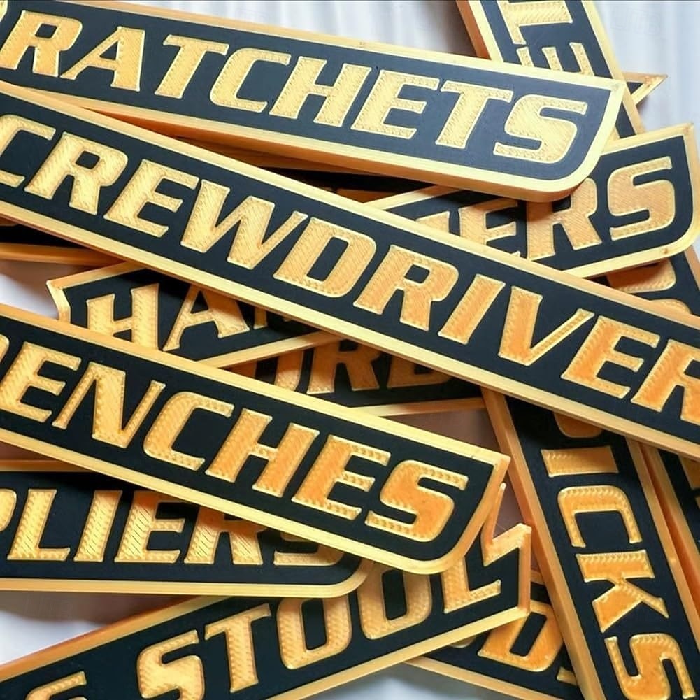 12 kappaleen pakkaus magneettisia työkalupakkietikettejä, 3D-tulostettuja työkalupakkietikettejä, yleisiä työkalupakkien järjestelytarvikkeita, uudelleenkäytettäviä etikettejä teräksisille 2026 - $15.99 –P11