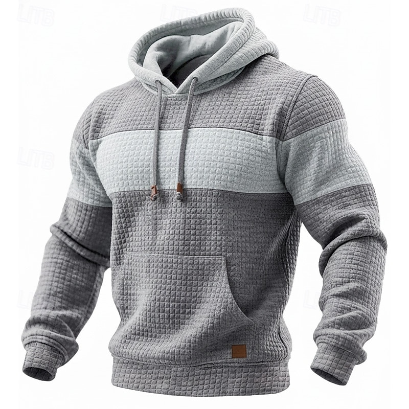 Homens Moletom Moletons Waffle Estacionar Preto Verde Tropa Azul Marinha Cáqui Cinza Claro Com Capuz Tecido Patchwork Bloco de cor bolso canguru Casual Diário Desportos e Ar livre Poliéster Roupa de de 2026 por $28.99 –P2