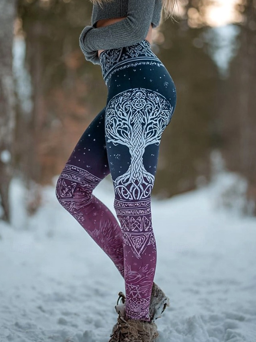 Legíny Viking Boho pro ženy vintage etnický styl plná délka vysoký pas grafika abstraktní 3D tisk rychlé schnutí prodyšné měkké elastické formální dovolená růžové léto jaro podzim zima regular fit 2025 - $19.99 –P9