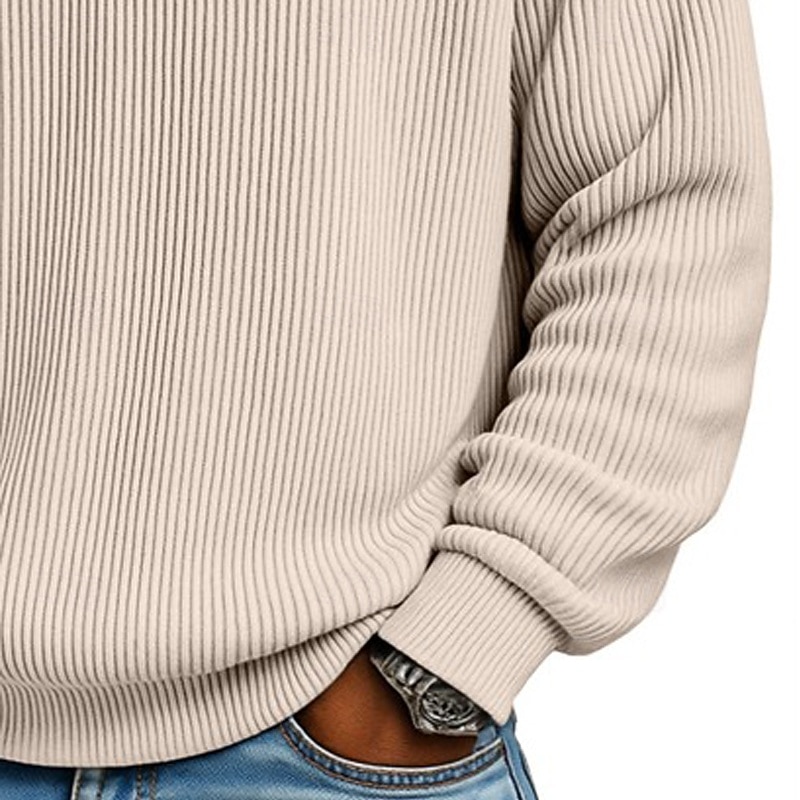 Men's Sweatshirt Corduroy Pullover Quarter Zip Sweatshirt Black Light Green Burgundy Navy Blue Dark Green Standing Collar Plain Textured Casual Daily Sports & Outdoor Streetwear Cool Sportswear 2026 - $24.99 –P10