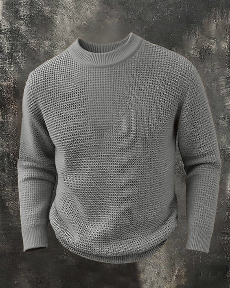 Voor heren Trui Gebreide trui Geribd Kabel breien Normale tops Gebreid Effen Strakke ronde hals Modern Modern eigentijds Casual Alledaagse kleding Kleding Herfst Winter Wit S M L 2026 - $34.99 –P2