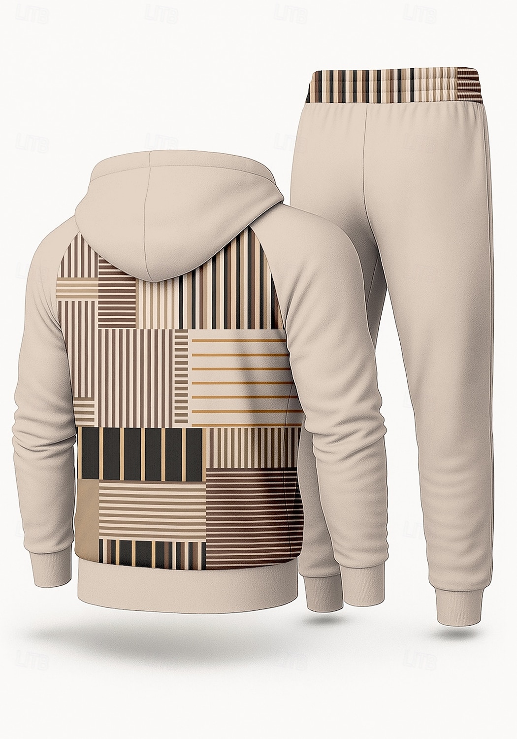 Муж. Толстовка Спортивный костюм Спортивный костюм из двух частей Кулиска Застегнуться Геометрия Наборы одежды Осень Зима Хаки Назначение На открытом воздухе Путешествия Легкость Мода Длинный рукав 2026 - $47.99 –P2