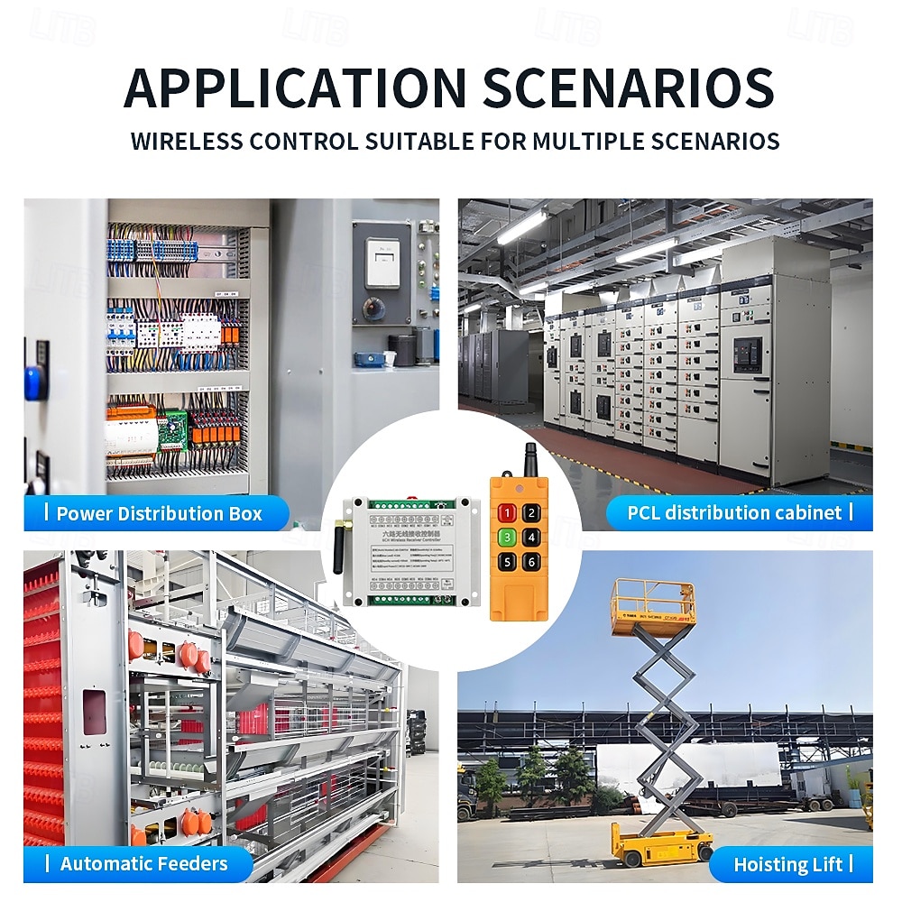 2025年 DC12V 24V 36V 6ch RFワイヤレスリモートコントロールスイッチ ガレージドアモーター リモートRFトランスミッターレシーバー 433MHz  コレクション – $37.99 –P5