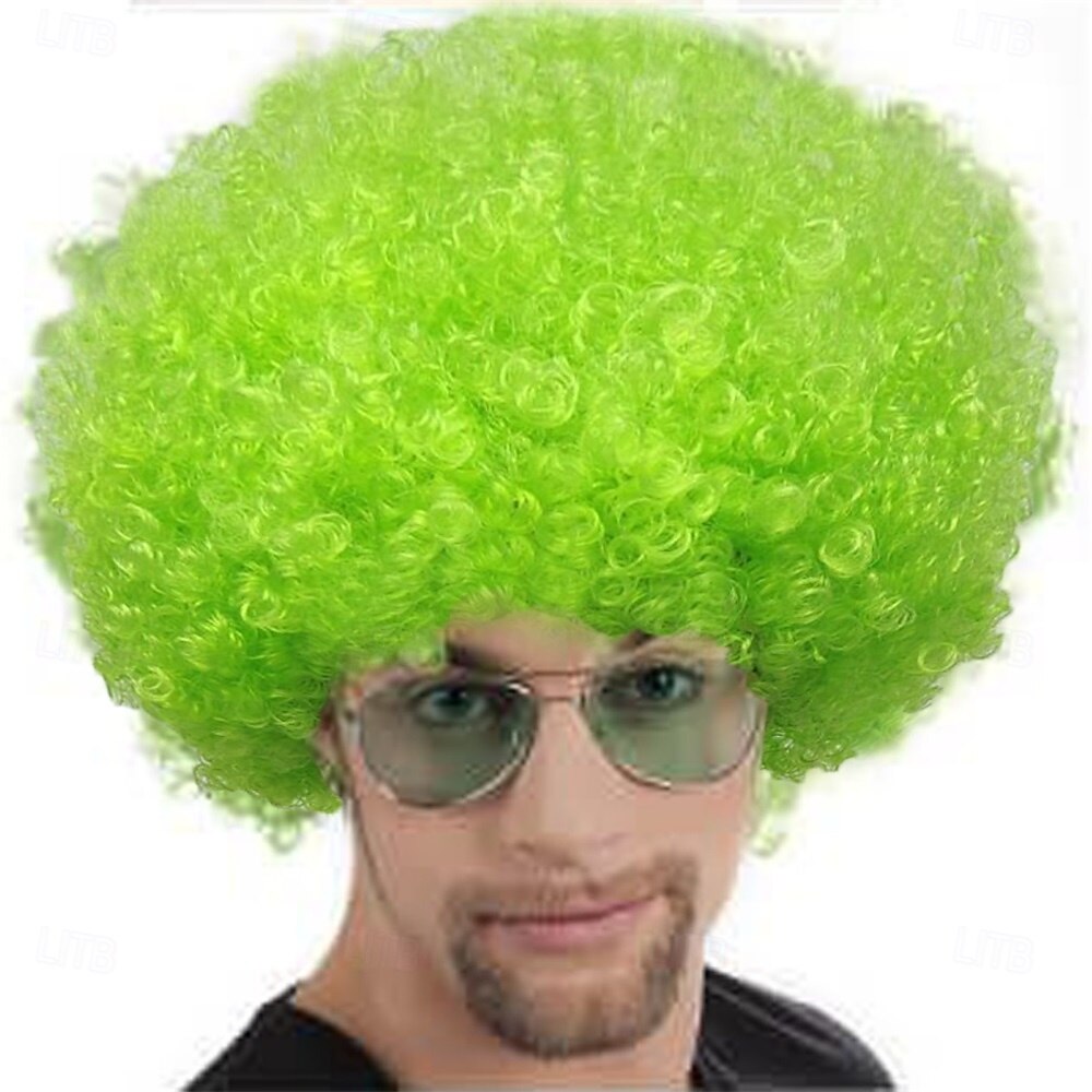 Peruca de Carnaval 2026 Rosa Vermelho Preta Encaracolado Afro Curto Peruca sintética para festivais Mardi Gras Parada Cabelo para fantasia de cosplay para Masculino de 2026 por $11.49 –P10