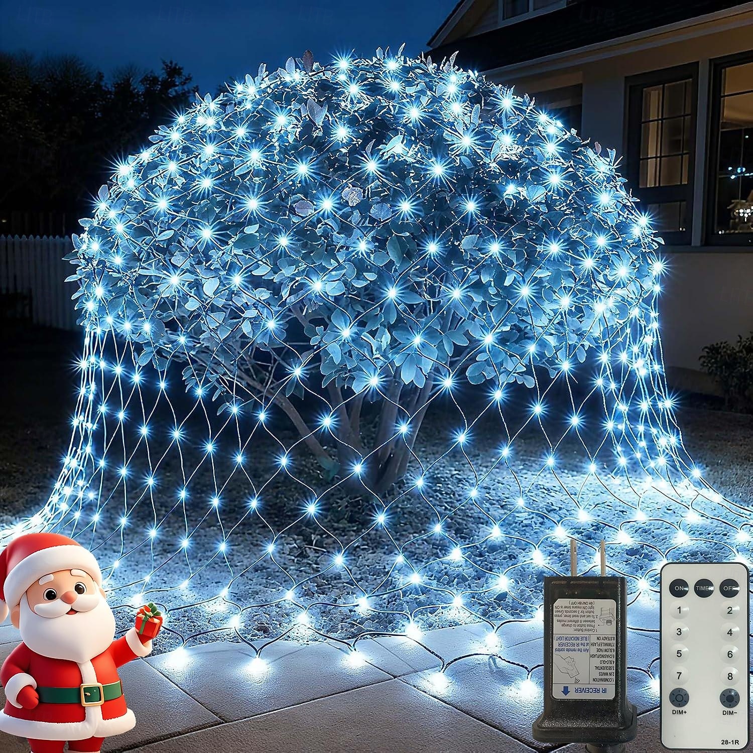 Christmas Net Lights Connectable Waterproof String Light 8 Function Timer Remote Control Wedding Festival Party Atmosphere Decorative Lights Low Voltage Safe Plug in 2025 - $20.99 –P12