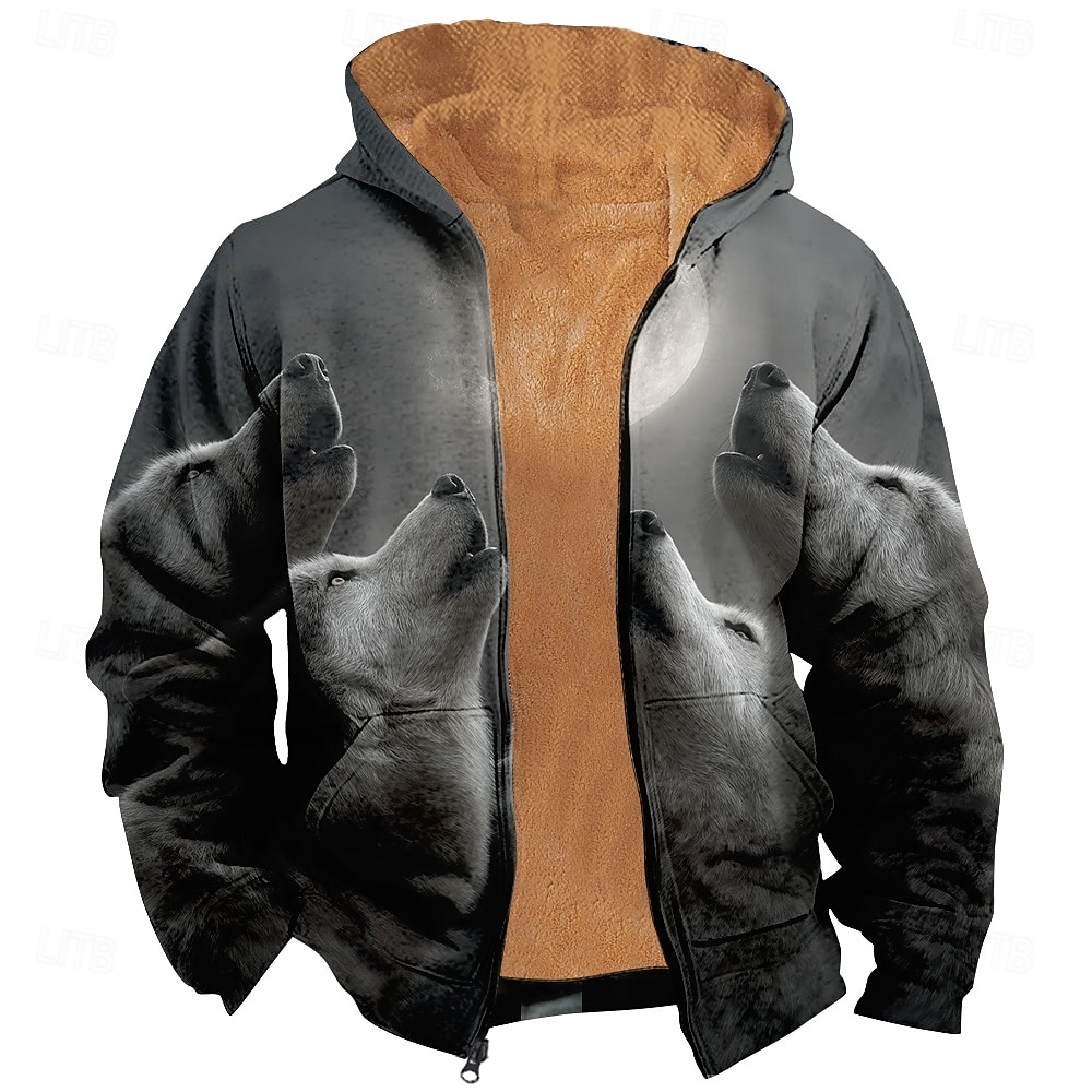 Homme Loup Polaire Sweat à capuche Veste Sweatshirt Classique Militaire Chasse manche longue Col ras du cou Extérieur Camping Noir Bleu de minuit Gris Gris 2 Zip Up Automne Hiver Designer S M L XL de 2026 ? $41.99 –P2