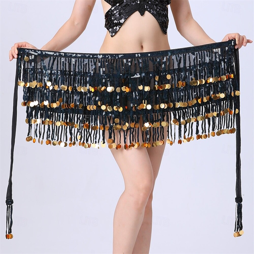 Gonna di Paillettes Samba Dancewear Gonna Sparkly con Frange Gonna Glitter da Danza del Ventre Scarf Hip per Carnevale Festival Festa Costume di Performance del 2026 a $31.99 –P4