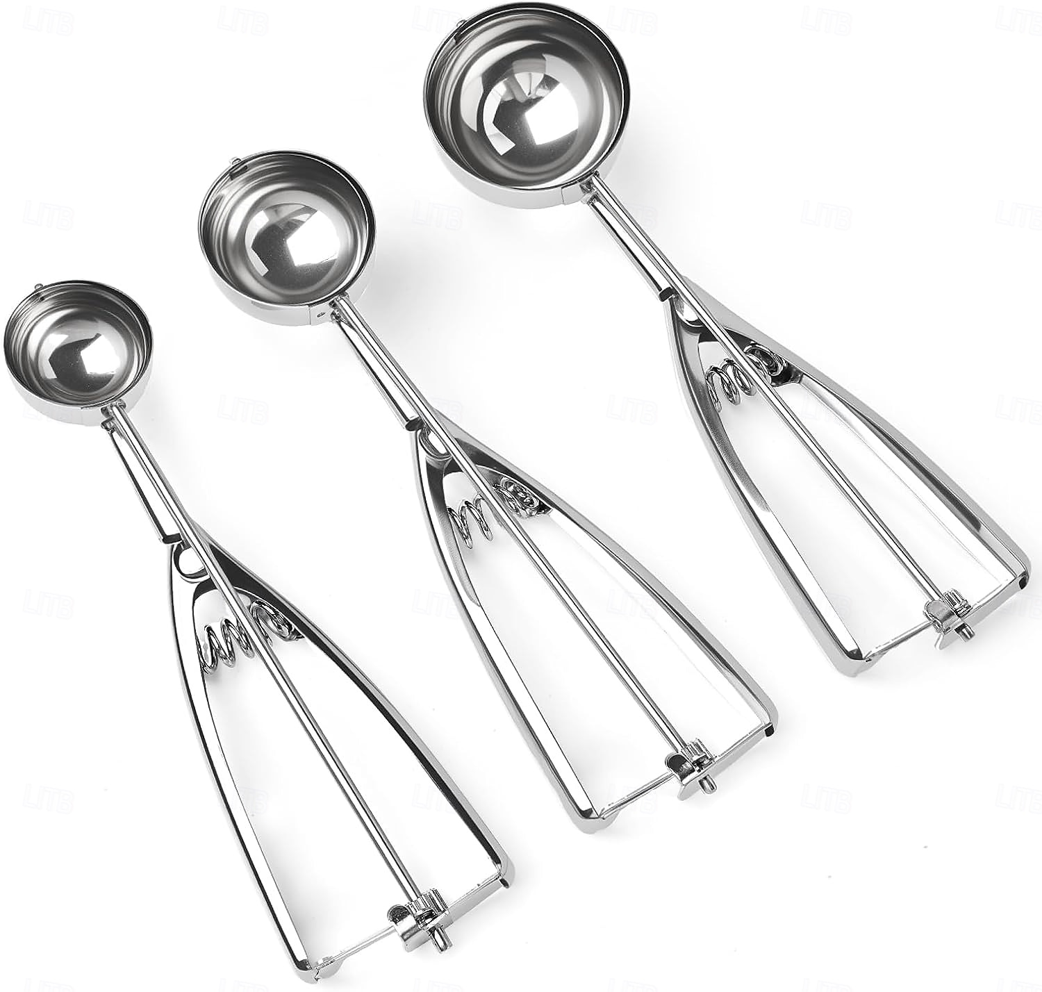 مجموعة مغارف آيس كريم مكونة من 3 قطع، مغرفة آيس كريم من الفولاذ المقاوم للصدأ مع إطلاق الزناد، مغرفة كوكيز للخبز، مغرفة عجينة كوكيز 2026 - $19.99 –P1