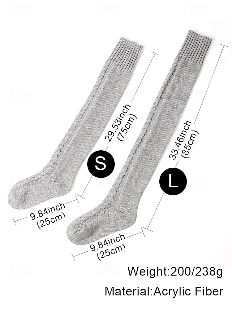 Women's Acrylic Knit Over-the-Knee Socks - Soft, Warm, Perfect for Christmas, Available in Multiple Sizes 2026 - BHD 6.92 –P12