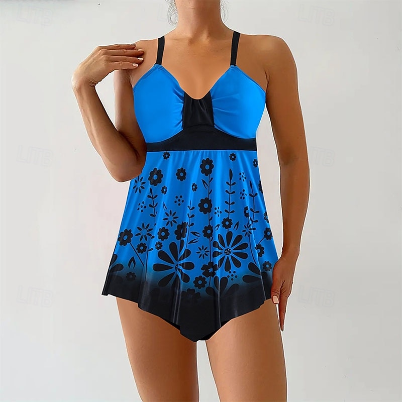 Per donna Costumi da bagno Due pezzi Birichino Costume da bagno Senza schiena Vacanza Vintage Floreale Grafico Scollo a V Senza Maniche Costumi da bagno del 2026 a $28.99 –P11