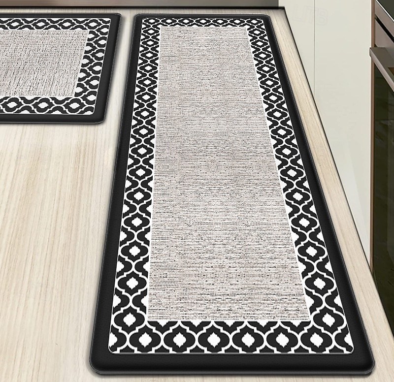 Alfombras de pasillo para cocina, de PVC grueso, antifatiga, con diseño de doble marco tipo teslin, impermeables, resistentes al aceite, antideslizantes y de cuero sintético. 2026 - $14.49 –P11