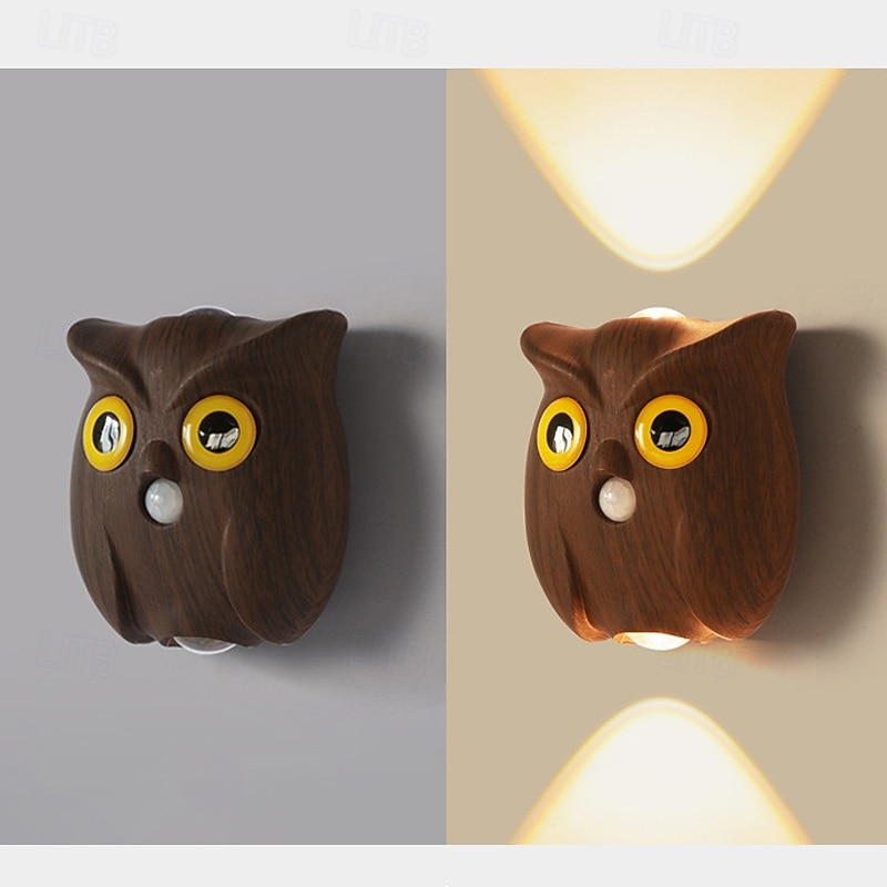 Lumină de Noapte cu Senzor de Corp Lampă de Perete Creativă cu Bufniță Reîncărcabilă USB Fără Necesitatea Cablării Dimming Iluminat pentru Acasă în Living Coridor Dormitor Dulap 2026 - $30.99 –P6