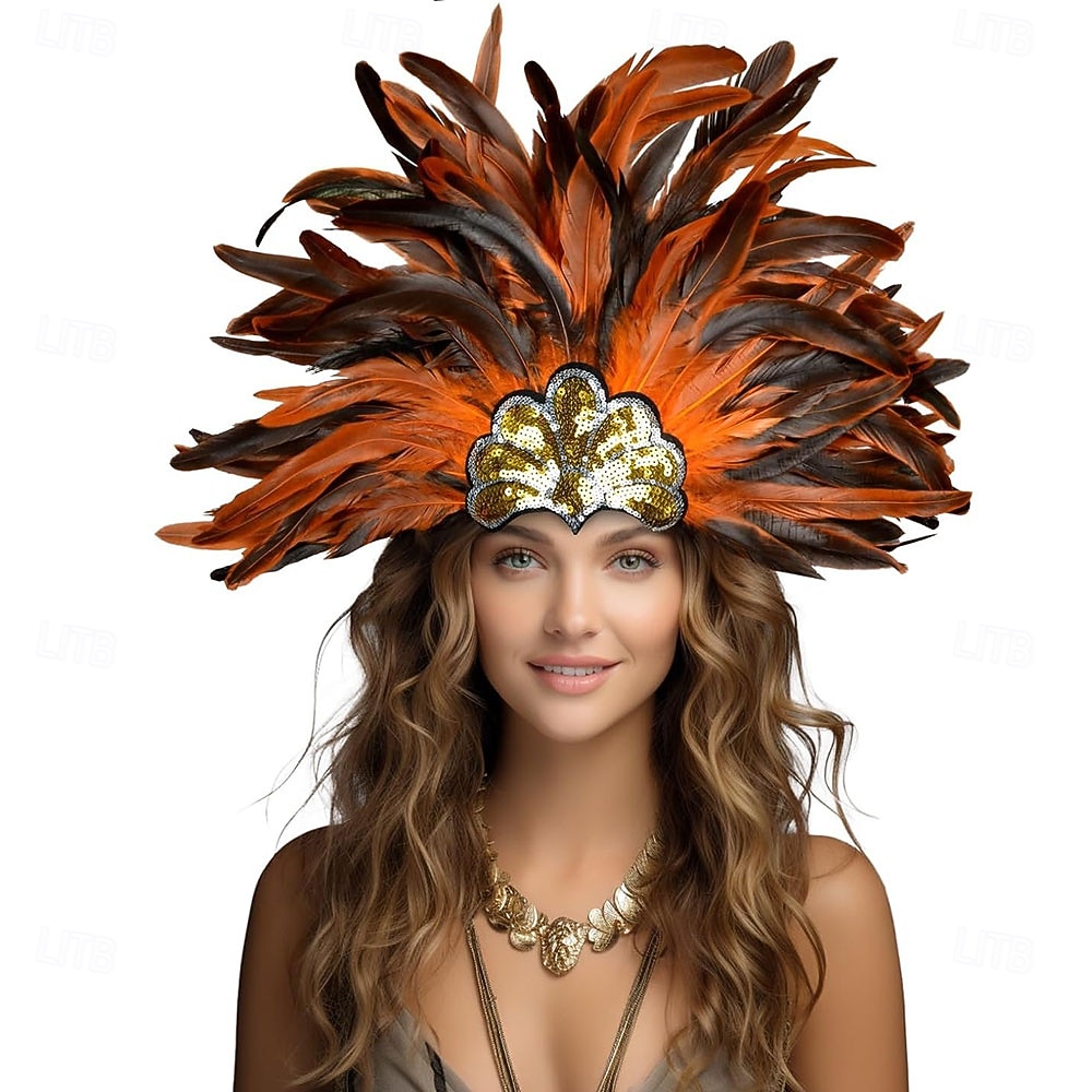 Καραβάλι 2026 Ρίο Καρναβάλι Σαμπού Αξεσουάρ Φτέρωμα Πράσινου Φτάρτη Κεφαλής για Γυναίκες - Φούστα με Ρίνους Κοστούμι Χορευτή Καρναβαλιού - Μαρντί Γκρας Αξεσουάρ Βραζιλίας Κόστος Παρουσίας Φεστιβάλ 2026 - $19.49 –P4