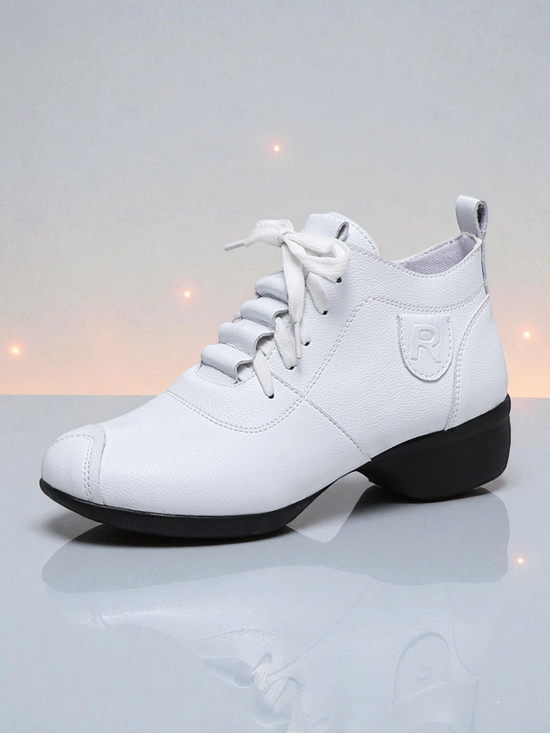 Zapatos de baile de piel color burdeos para mujer: cómodos tacones con cordones para la práctica de bailes de salón, latinos y jazz. 2026 - $46.99 –P1