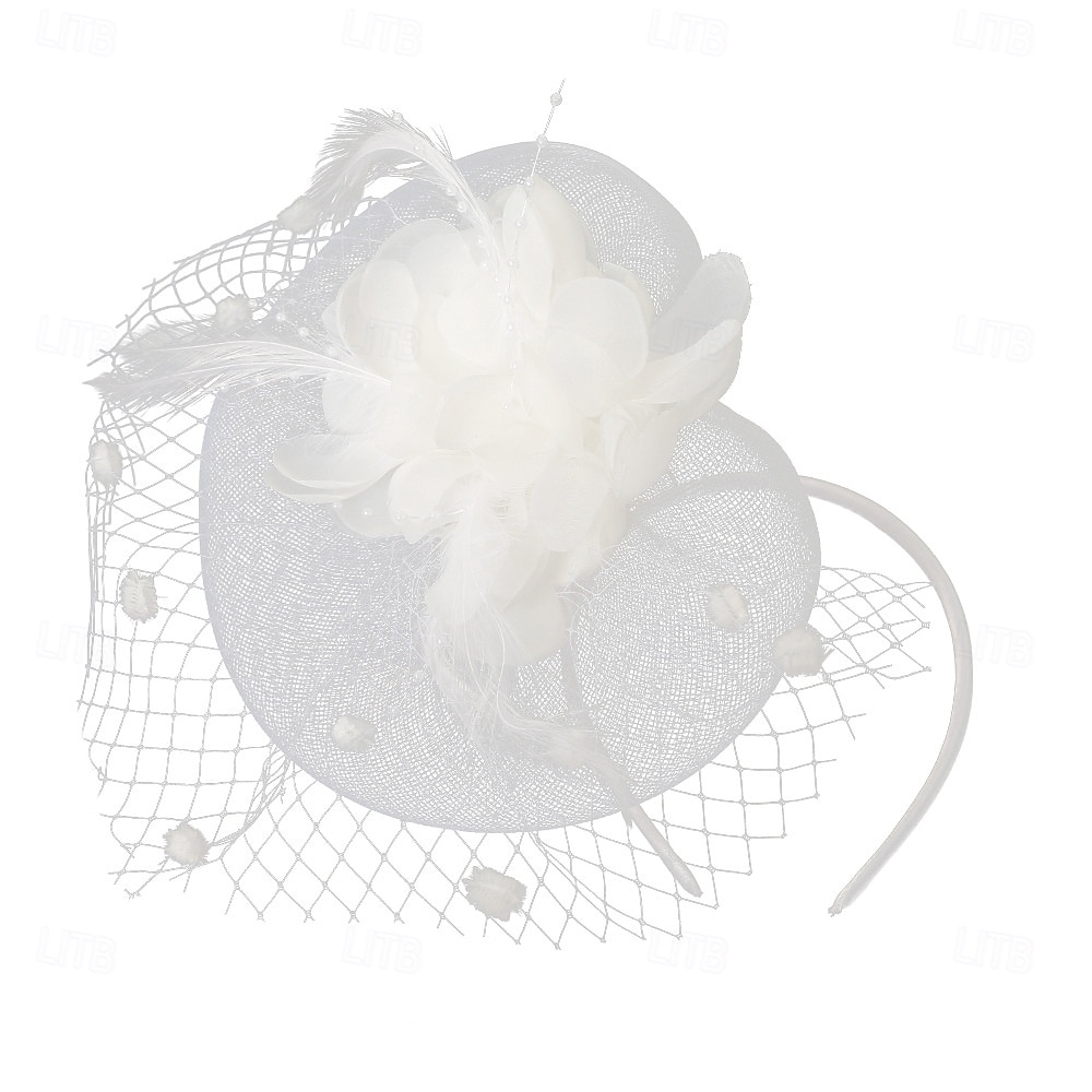 Čelenka Tyl Látka 30. léta Svatební Čajový dýchánek Dostih koktejl Elegantní Vinobraní S Peří Přílba Pokrývky Hlavy 2025 - $14.99 –P17