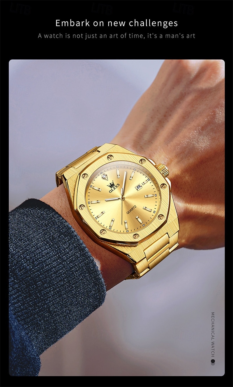 OLEVS Men Quartz Watch Business Luminous Calendar Waterproof Decoration Stainless Steel Watch 2026 - $37.99 –P10